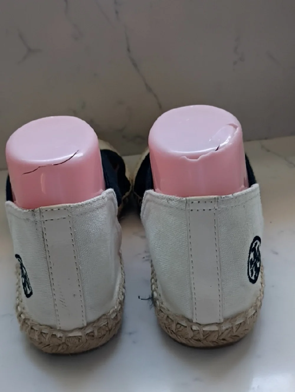 Tory Burch Canvas Espadrilles with Black Crisscross Straps